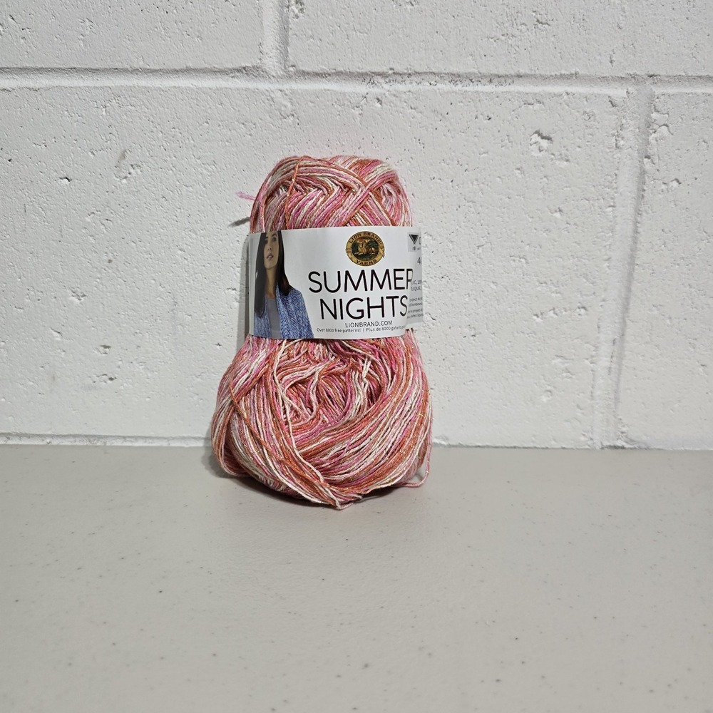 Lion Brand SUMMER NIGHTS 437 yds #1‎ Super Fine Yarn TROPICAL PUNCH Skein